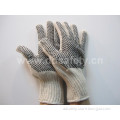 Knitted Black PVC Dots Both Sides Glove (DKP217)